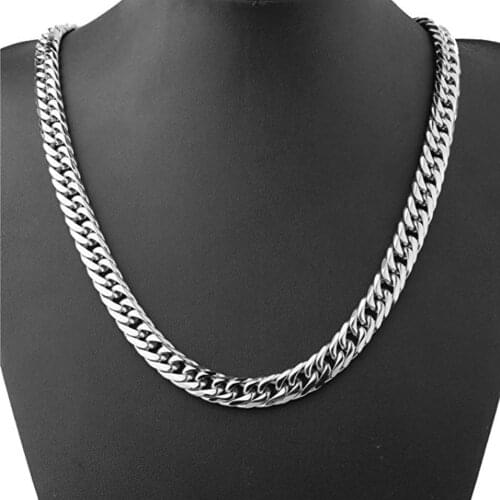 9mmWide Fashion Metal Stainless Steel Silver Color Thin Chain Cuban Curb Necklace Or Bracelet Mens Womens Hot Jewelry 7-40inches