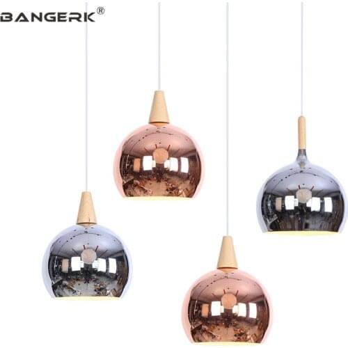 Modern Single Head Pendant Lamps Loft Style Iron Wood LED Hanging Light Fixtures Dining Room Lights Home Decor Lighting