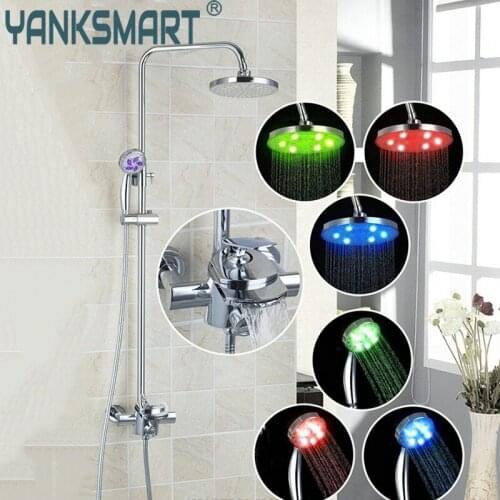 Bathroom Shouer Facuet Modern Led Bathroom Faucet Set Bath Rainfall W/OControl Valv Hand Spout Shower Set Faucets