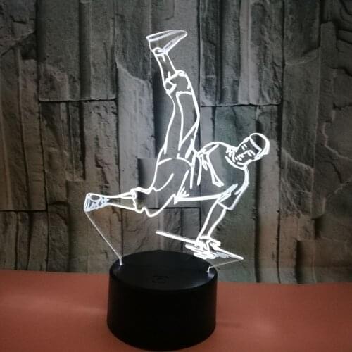 Type Person Customized 3d Lamp Colourful Touch Charging Led Night Light Street Dance 3d Small Table Lamp