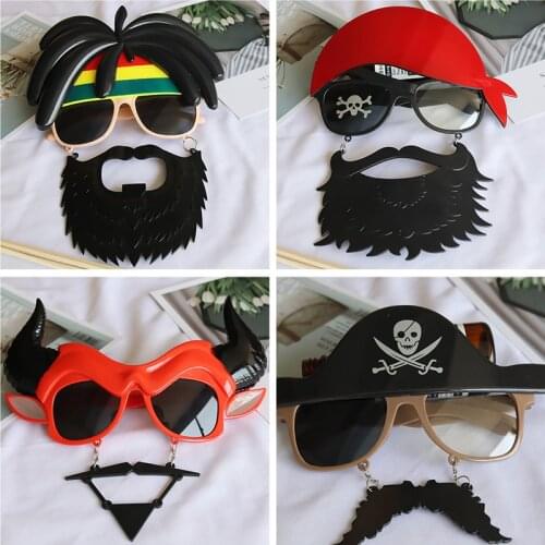 Halloween Decoration Funny Glasses Beard Ball Party Prop Skull Pirate Navy Ghost Festival Decor Party Supplies Decoration