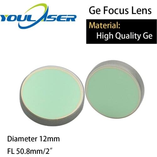 High Quality Ge Focusing Lens for CO2 Laser Engraving Cutting Machine DIa. 12mm Focal 50.8mm 2" Free Shipping