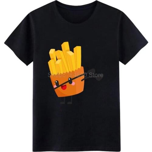 Dabbing french fries gift idea t shirt men printed tee shirt O Neck Kawaii Gift Breathable Spring Letters shirt