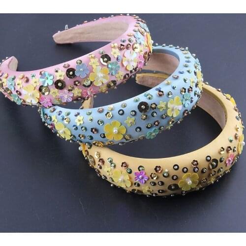 New fashion temperament sponge exaggerated particles flower personality headband ladies party dance travel hair accessories 834