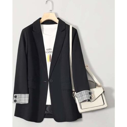 Fashion Free Shipping Spring Autumn New Black Coat Fashion Temperament Casual Suit British Style Work Wear Coats Suit