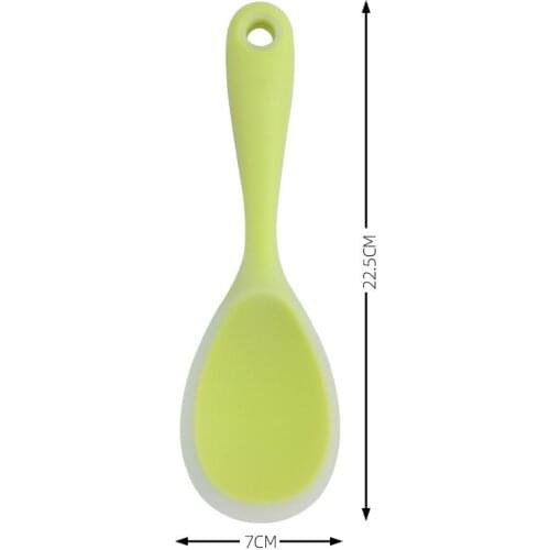 1Pcs Cooking Tools Silicone Rice Spoon Kitchen Accessories Long Handle Heat-resistant Non-stick Pan Translucent