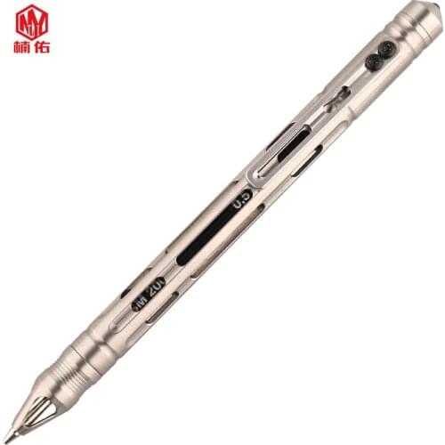 1PC Titanium Tactical Gun Bolt Spring Press Signature Writing Pen Push-on Tactical Self-defense Pen EDC Broken Window Multi-tool