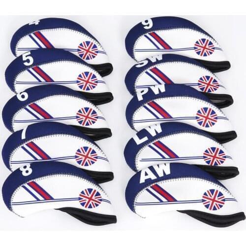 Mounchain 10pcs/set Golf clubs Iron Pole Head Hat Sleeve Golf Rod Head Protective Cover