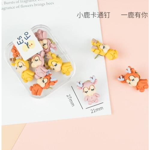 10pcs/box resin Metal Map Tacks Push Pins deer with Steel Point, Cork Board Safety Colored Thumbtack Office School