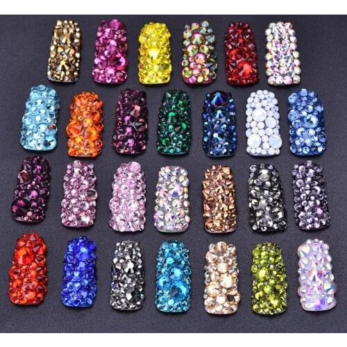 1440pcs strass ss10 2.7mm-2.8mm crystal Multicolor Non Hotfix 3D Nail Art stones Flatback Rhinestones glass nail art decorations