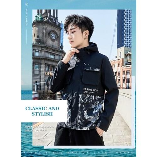 2020 Autumn And Winter Mens Casual Korean Jacket Hooded Zipper Soft Fabric Windproof Fashion Youth Handsome Long Sleeve 9876