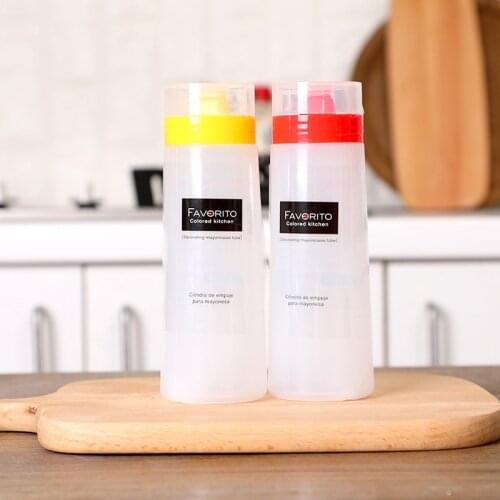 300ml Salad Dressing Squeeze Sauce Bottle Tomato Pot Honey Seasoning Sauce Condiment Dispenser With Cap Kitchen Tools