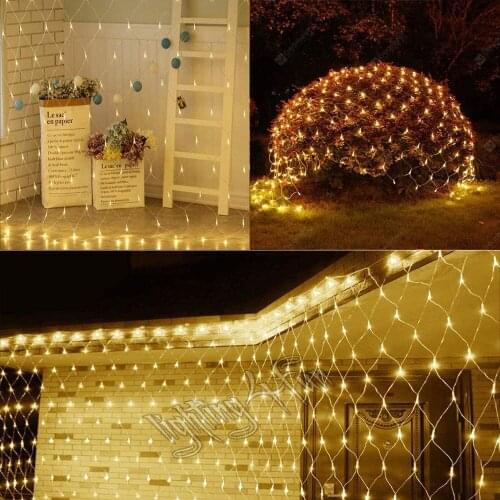 3x2M Holiday Lighting Fairy Curtain Lights Garlands LED String Lights Christmas Net Lights Wedding Garden Decoration Mesh Light