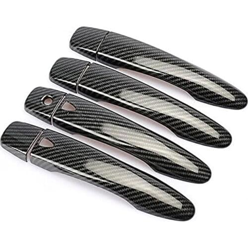 4PCS for Nissan Navara NP300 2015-2020 Carbon Fiber Car Door Handle Cover Trim Sticker Decoration Accessories