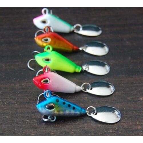 5PCS Mini Fishing Fish Spinner Spinnerbait spoon Lure Hook baits 10g 15g
