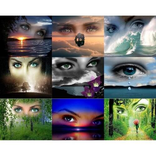 5D Diy Diamond painting Full Round Mysterious Eye Kit Diamond Embroidery Cross Stitch Rhinestones Mosaic Pattern Picture Gift