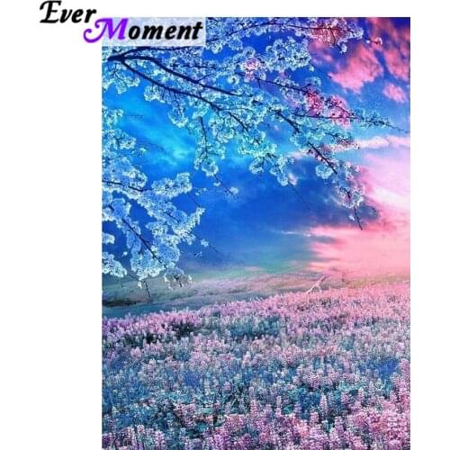 Ever Moment Diamond Painting Ice Tree Lavender Full Square Picture Of Rhinestone Mosaic Diamond Embroidery Cross Stitch ASF2013