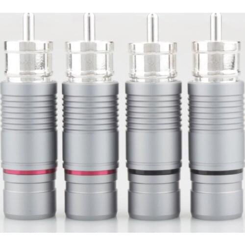 VR010S Silver Shadow audio RCA connectors plug with silver plated for Audio interconnect cable