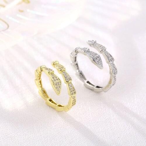 Bamboo Rings New Design Brand Spiritual Gold Ring For Women Wedding Party Jewelry With Zircon Adjustable Open Finger Rings