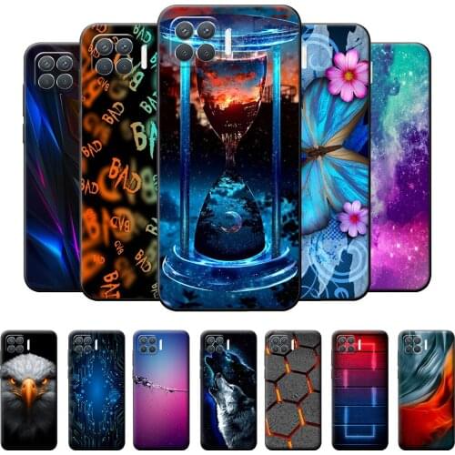 For Reno 4 Lite Case Black Phone Case For Reno 4 Lite Silicone Soft Back Cover For OPPO Reno 4 Lite Butterfly Case Reno 4 Lite
