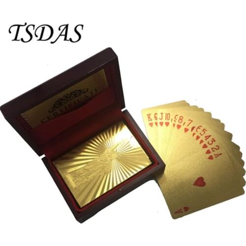 24K Gold Foil Playing Cards Gold Plated The Statue of Liberty Funny Gambling Game Poker Card With Gift Box