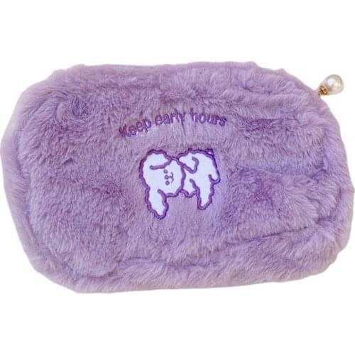 Kawaii Dog Plush Pencil Case Pen Bag Pouch Cute Girls Student Stationary School