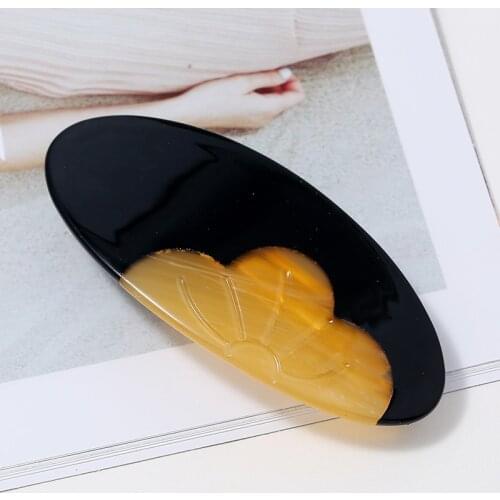 Classic Black And Brown Acrylic Hair Clip For Women Stylish Barrette
