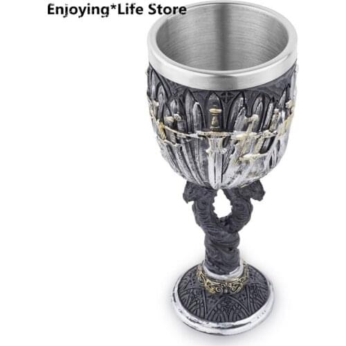 Coffee Mug Resin Skull Stainless Steel Cup Home Decoration Coffee Cup Travel Red Wine Mug