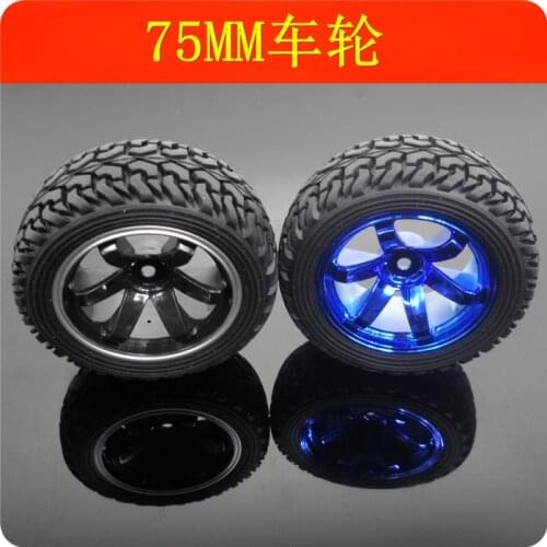 75MM Tires Wheel DIY R/C Car Truck Robort Model Toys Spare Parts Accessories