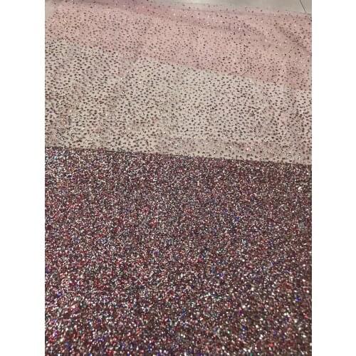 L-121116 Top selling 5 yards/lot glued glitter lace fabric tulle lace for fahion dress