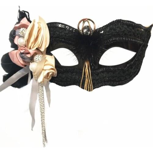 Adult belly dance Feather Flowers Mask Venetian Bridal Masquerade Eye Mask Halloween Fancy Dress Vintage Ball Party Mask Gothic