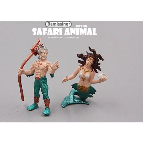 Animal Model Miniature Ornaments Decor Myth Legend Mermaid Aquaman Sea God Poseidon Bullhead Monster Action Figure Figurine Toys