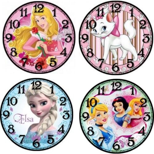 Cartoon princess girl wall clock 5d diamond painting cross stitch 3d rhinestone diamond mosaic embroidery home decor 40x40cm
