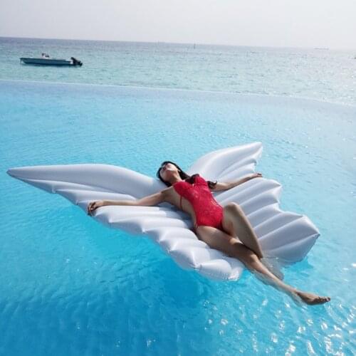 250cm Large Size Pool Party Inflatable Angel Wings Floating Row PVC Inflat Water Bed Toy Swimming Ring Air Mattress Floating