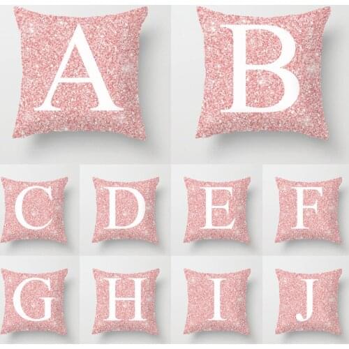 Pink Alphabet Letter Printing Pillowcases Style Waist Throw Pillows Covers Square Cushion Cover Car Decor Pillowslip Home Supply