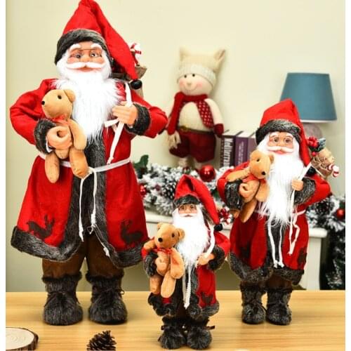 2021 New Christmas Decoration Santa Claus Doll Gift Christmas Tree Decor Creative Plush Santa Claus Toy Ornaments 30/45/60 Cm