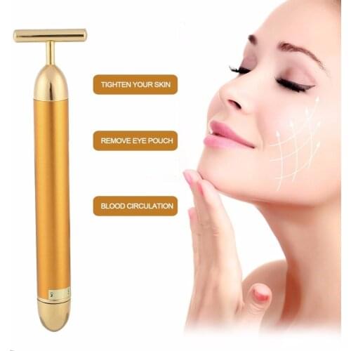 New New Arrival 1 Set Energy Beauty Bar Slim Face Massage Tool T Shape Facial Vibration Massager Stick Lift Skin Tightening