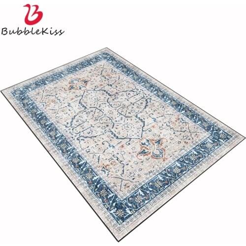 Bubble Kiss Blue Flower Carpets For Living Room European Ethnic Area Rugs Modern Home Decor Bedroom Bedside Floor Mats Rugs