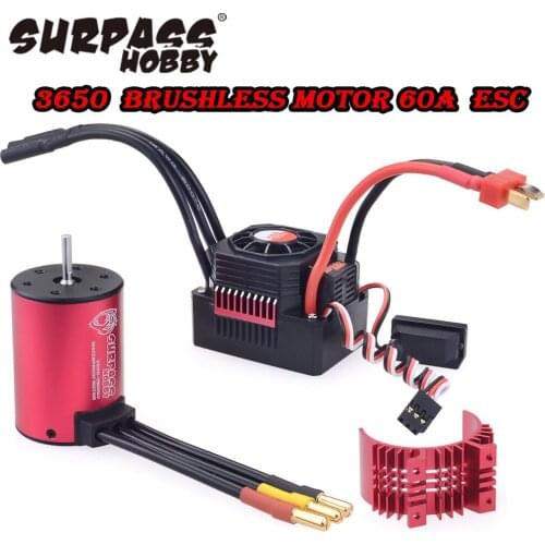 Surpass Hobby 3650 Brushless Motor Waterproof 60A 80A 45A ESC Heat Sink 6900kv 7700KV for 1/10 1/12 RC Car Drift Traxxas 540 HSP