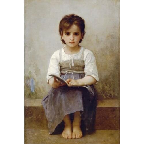 Handmade Oil painting reproduction The Difficult Lesson by William Bouguereau