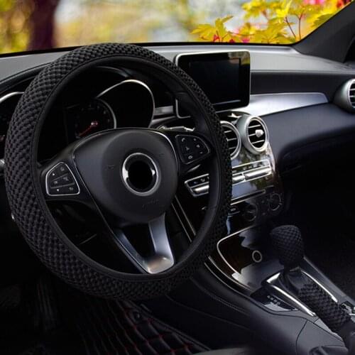 Mesh Without Inner Ring Elastic Steering Wheel Cover Gear Cover Handbrake Cover For 37-38 CM 14.5"-15" Anti-slip Wrap protective