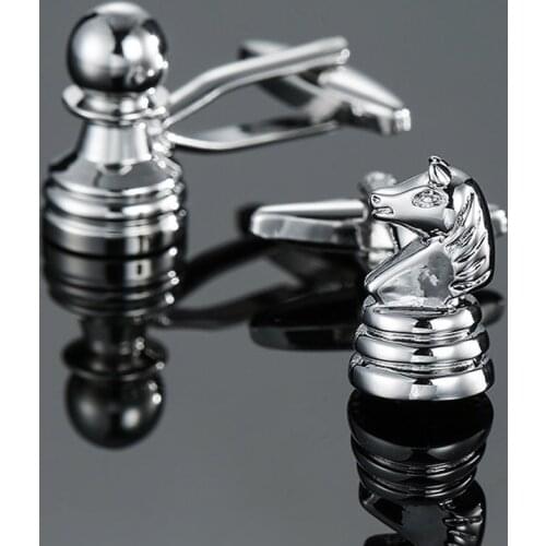 Chess Cufflinks brand new fashion brand jewelry mens business shirt suit badge pin horse Cufflinks Wholesale & retail