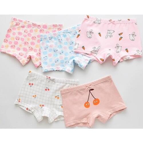 HPBBKD 5Pcs/lot Girls Cotton Boxer Briefs Girl Panties Girls Boxer Shorts Childrens Panties Kids Underwear For 2-12 Years GU224