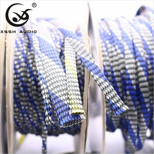 XSSH HIFI Shield Suspension Screen Woven Rayon Nylon Cotton 3 ~ 22mm Snakeskin Mesh Knit Braided Cable Sleeve Tube power cord