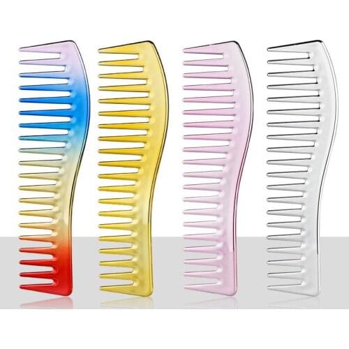 1pcs Resin Electroplating Hairdressing Comb Scalp Massage Hair Brush Large Wide Tooth Comb Haircut Tool Salon Barber Combs