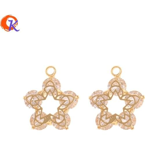 Cordial Design 10Pcs 15*17MM Jewelry Accessories/CZ Charms/Hand Made/Genuine Gold Plating/Pendant/DIY Making/Earring Findings
