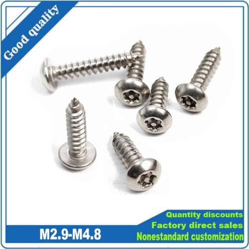 M3 M3.5 M4 4.2 M4.8 M5.5 M6.3 Anti-theft Tapping Screw 5-50mm Pan Head 304 Stainless Steel Nail Self-tapping Woodworking Screws