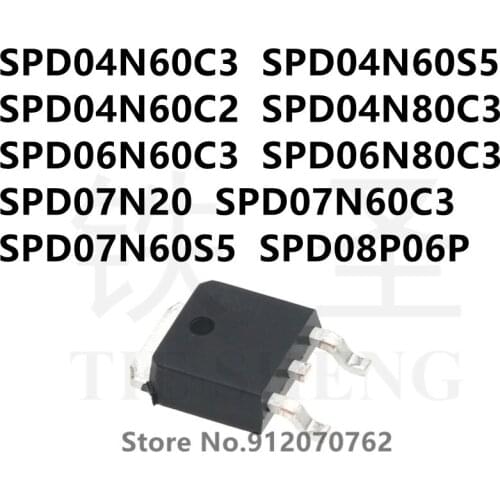 10PCS SPD04N60C3 SPD04N60S5 SPD04N60C2 SPD04N80C3 SPD06N60C3 SPD06N80C3 SPD07N20 SPD07N60C3 SPD07N60S5 SPD08P06P TO-252