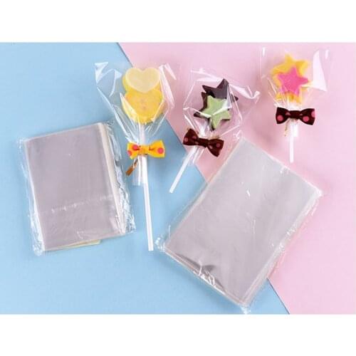 100PCS Transparent Cellophane Bag Clear Opp Flat Open Top Plastic Bags For Candy Lollipop Cookie Packaging Wedding Party Gift