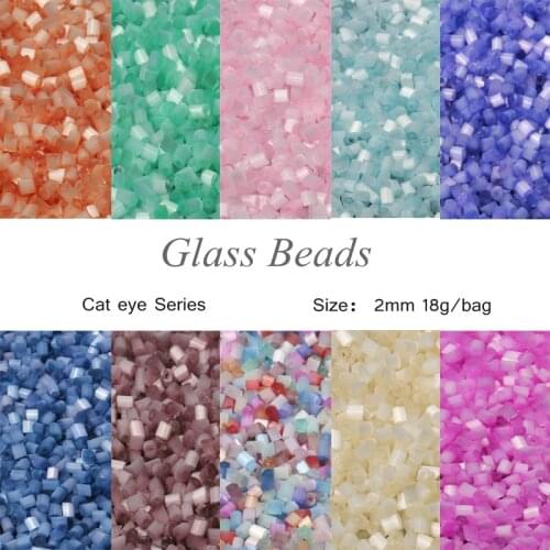 2000pcs/lot 2MM Opal Cat Eye Beads Czech Glass Seed DIY Beads Uniform Round Hole 1mm Beads For Kids Handmade Jewelry Making Fit